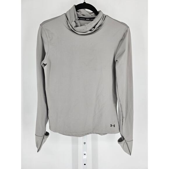 Under Armour Womens Coldgear Infrared Up The Pace Funnel Neck Shirt Sz S Gray - Picture 1 of 4